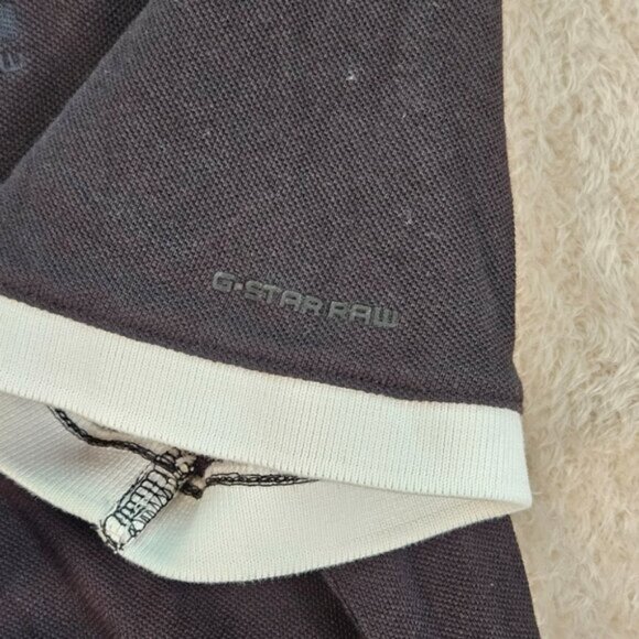 G-Star Raw Polo Shirt Embroidered Logo Golf Black Short Sleeve Men's Size M - Picture 8 of 10